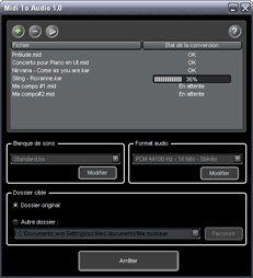 Capture d'écran Midi To Audio 1.0